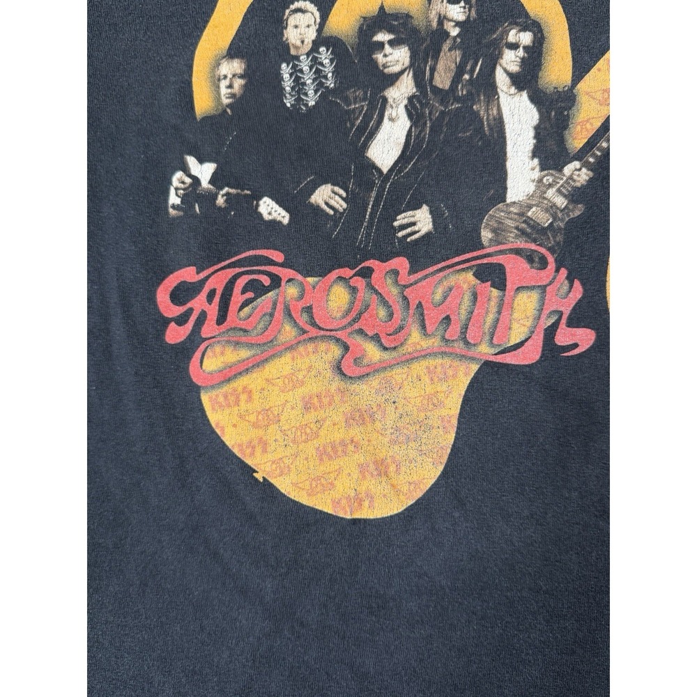 Kiss Aerosmith 2003-2004 Vintage Concert Tour Shirt Mens Small USA Faded‎ Wash - Picture 7 of 16